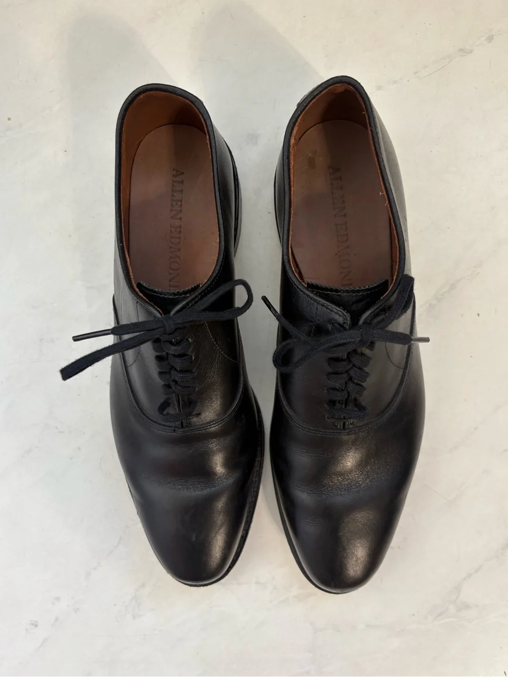 Allen Edmunds Men’s 8.5 D Carlyle Black Leather Oxford Dress Shoes Lace Up